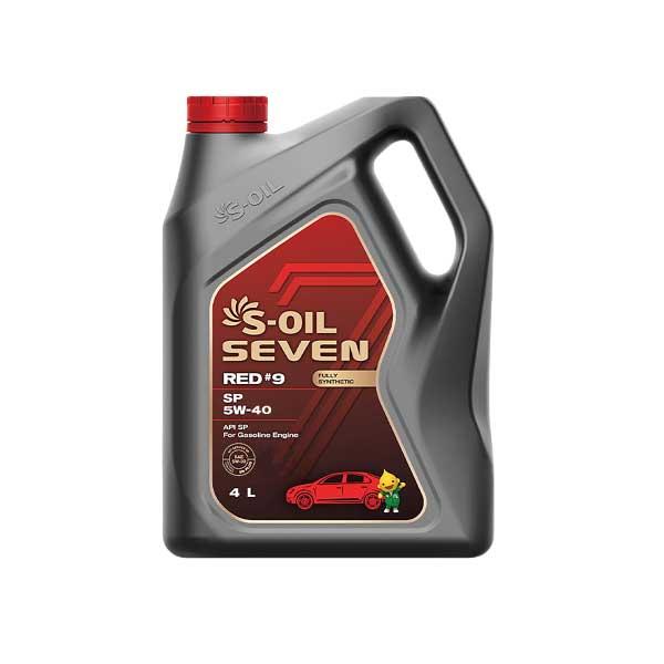 S-OIL  SEVEN RED #9●5W-40●100％化学合成油●4Lボトル●粘度(cSt)40℃：87.2●粘度(cSt)100℃：14.1●粘度指数：167●HTHS(cP)：3.8●引火点(℃)：234●流動点(℃)：-37℃