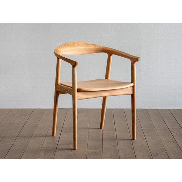 シキファニチア ダイニングチェア オメガ2 肘付き 板座 レッドオーク