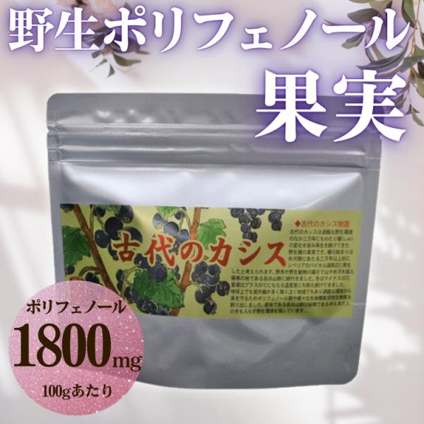 古代のカシスに使用している原材料は、過酷な野生環境で自生し育った果実のみを厳選しています。そのため品種改良された栽培種のものと比べ、同じ成分であっても生体機能活性化物質の働きが際立っています。収穫年度によって異なりますが100g中1800〜...