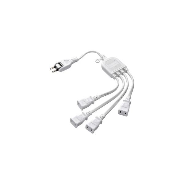 他サイト： サンワサプライ ACアダプタ専用電源延長コード　（4分岐・2P・4個口・ホワイト）　 TAP-EX4WNの商品画像