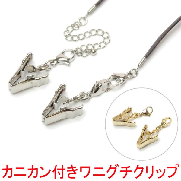 メール便 カニカン付き ワニグチクリップ 帽子クリップ テーブルクロスウェイト 金具 1ペア （2個） アクセサリー金具 ハットクリップ マスククリップ