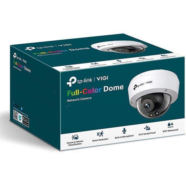 TP-Link VIGI C240 4MP 防犯カメラ ドーム型 屋外用 PoE対応 ONVIF IP67 IK10 H.265+ フルカラー 人物・車両識別 マイク内蔵 microSD対応 ネットワークカメラ