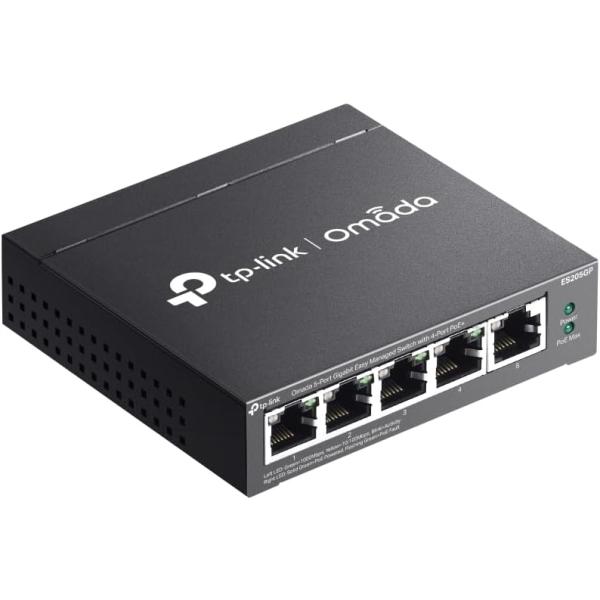 TP-Link ES205GP Omada 5ポート ギガビット イージーマネージドスイッチ 4ポート PoE+対応 65W VLAN QoS ファンレス