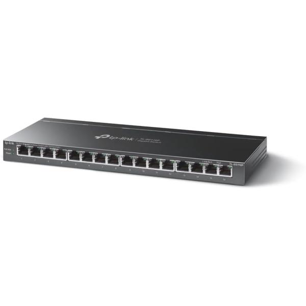 TP-Link TL-SG116P 16ポート ギガビット PoE+スイッチ 120W PoEオートリカバリー 250m延長対応 金属筐体 アンマネージド スイッチングハブ PoE給電 防犯カメラ