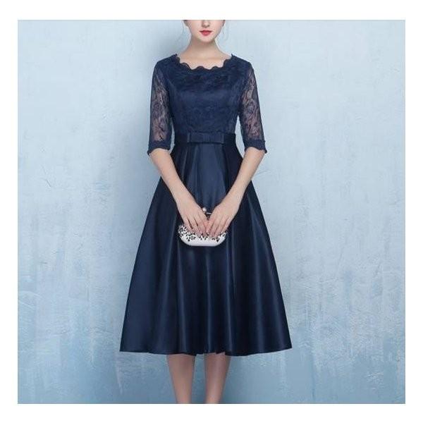 パーティードレス 代 30代 40代 50代 結婚式 春の新作続々 ワンピース 大きいサイズ 袖あり 女性 ミモレ丈 服装 ドレス お呼ばれ 膝丈 フォーマル ロングワンピース 二次会