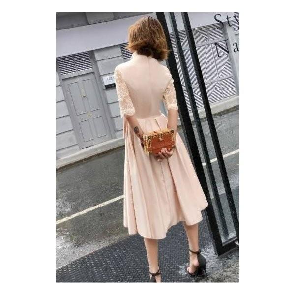 パーティードレス 代 30代 40代 50代 結婚式 ワンピース 大きいサイズ 袖あり ロングワンピース 二次会 お呼ばれ ドレス 女性 トレンド 膝丈 フォーマル 服装 ミモレ丈