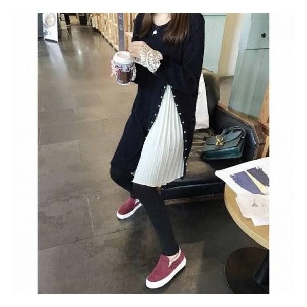 ニットワンピース ニットワンピ 本物 40代 コーデ ロング 冬 膝丈 大きいサイズ 長袖 秋服 オシャレ きれいめ 通勤 秋冬新作 プリーツ 上品 着やせ 無地 お出かけ