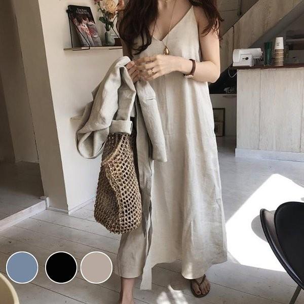 マキシワンピース ワンピース レディース 40代 キャミソール 特価品コーナー ワンピ 着痩せ ジャンパースカート ロングワンピース 綿麻 オシャレ