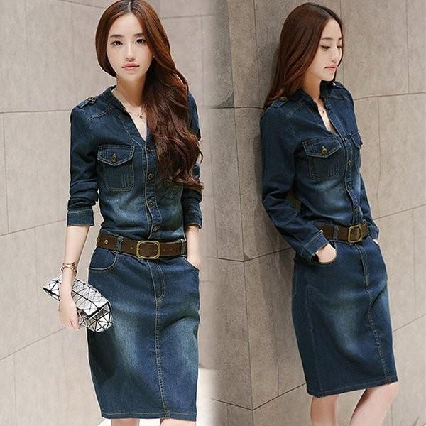 ワンピース レディース デニムワンピース ブランド品 40代 上品 きれいめ ワンピ オシャレ 韓国風 デニム 長袖 着痩せ
