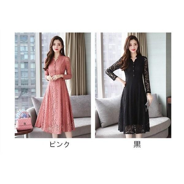総レースワンピース ミモレワンピース ワンピース レディース 長袖 ミモレ丈 レース 着痩せ 裏起毛 秋 冬 大きいサイズ 結婚式 上品 通勤 40代 30代 おしゃれ いつでも送料無料