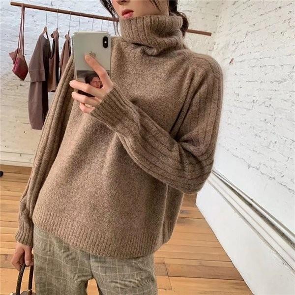 ニット セーター レディース ハイネック 秋 冬 長袖 トップス ニットセーター タートルネック 通勤 体型カバー 正規取扱店 おしゃれ 防寒 Ol 30代 カジュアル 40代 ゆったり