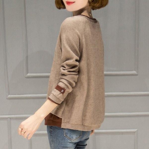 新作 ニット セーター レディース 秋冬 ニットソー 長袖 重ねる 洗えるニット 無地 おしゃれ 30代 ゆったり シンプル 上品 大人 通勤 40代 ママコーデ Ol