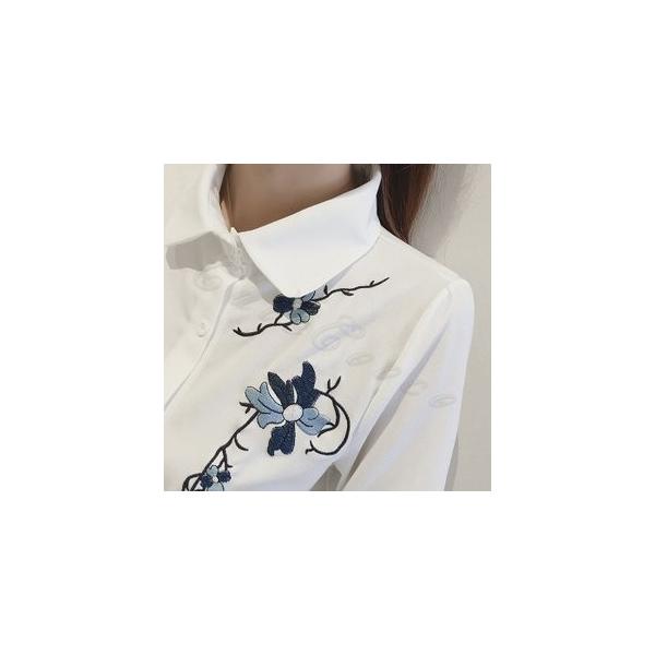 シフォンブラウス 五分袖 シャツブラウス レディース 本店 フレアスリーブ レース 花柄 ファッション おしゃれ 春夏秋 カジュアル 白シャツ トップス