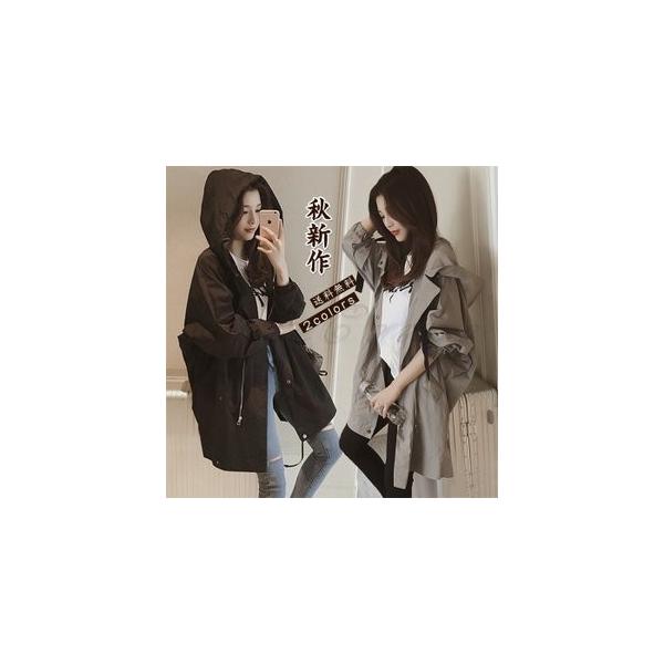 ロングコート トレンチコート レディース ジャケット 流行 モッズコート 長袖 アウター 薄手 春秋 帽子付き おしゃれ カジュアル