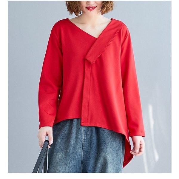 ブラウス レディース トップス 長袖 秋 シャツブラウス ゆったり Vネック 高級な 無地 カットソー おしゃれ 代 上品 30代 ママコーデ 大人 通勤 40代 オフィス Ol