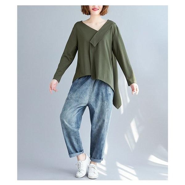 ブラウス レディース トップス 長袖 秋 シャツブラウス ゆったり Vネック 高級な 無地 カットソー おしゃれ 代 上品 30代 ママコーデ 大人 通勤 40代 オフィス Ol