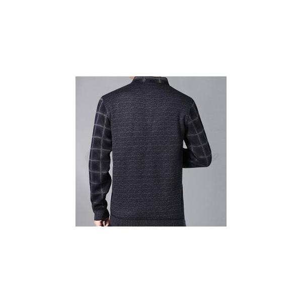 ニットセーター メンズ 丸首 人気ショップが最安値挑戦 長袖 プルオーバー 偽2点 かっこいい おしゃれ 秋冬 中年 ビジネスカジュアル 厚手 トップス インナー