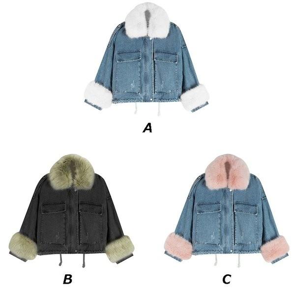 デニムコート ボア付き ジャケット レディース コート アウター 裏ボア デニムジャケット トップス 防寒着 ジージャン 厚手 限定品 Smlxl あったか