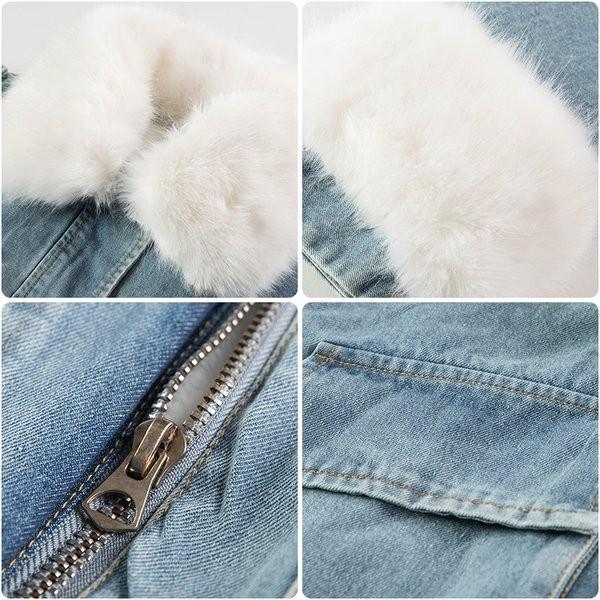 デニムコート ボア付き ジャケット レディース コート アウター 裏ボア デニムジャケット トップス 防寒着 ジージャン 厚手 限定品 Smlxl あったか