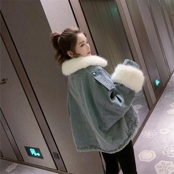 デニムコート ボア付き ジャケット レディース コート アウター 裏ボア デニムジャケット トップス 防寒着 ジージャン 厚手 限定品 Smlxl あったか