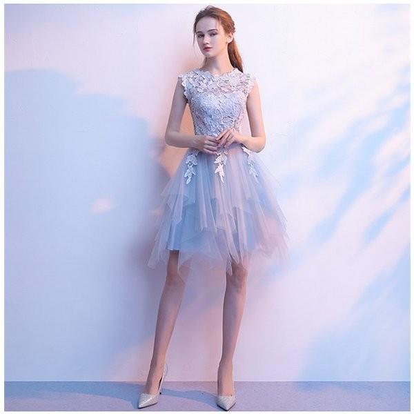 パーティードレス パーティドレス 結婚式 ワンピース ドレス 膝丈 黒 レースワンピース グレー お呼ばれドレス オンライン限定商品 ミニドレス 二次会ドレス ウェディング