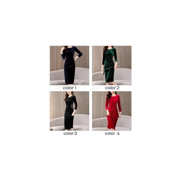 ワンピース レディース a W新作送料無料 秋冬 ワンピースドレス きれいめ ロングワンピース ベルベットきらきら 上品 フォーマルドレス 長袖 結婚式ドレス