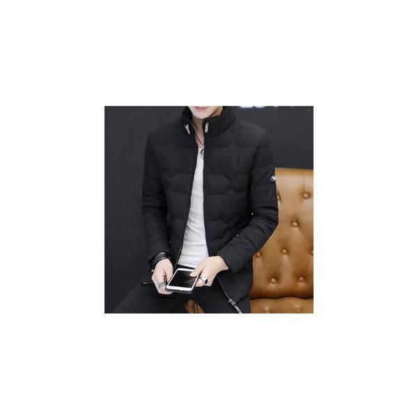 中綿コート メンズ ダウン風ジャケット 細身 長袖 立ち襟 防寒 在庫一掃売り切りセール あったか 厚手 シンプル かっこいい アウター ショート丈 暖かい おしゃれ