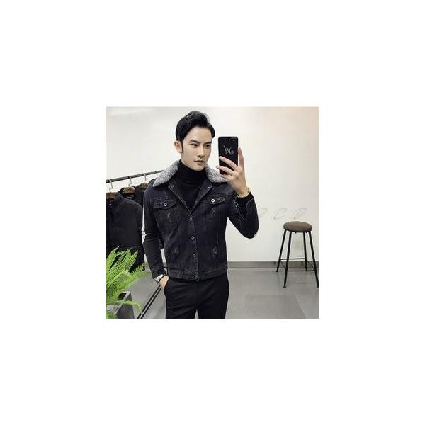 デニムジャケット メンズ 裏起毛 裏ボア付き デニムコート Gジャン スリム 細身 おしゃれ 春秋冬 お買い得 カッコイイ あったか アウター 防寒 厚手