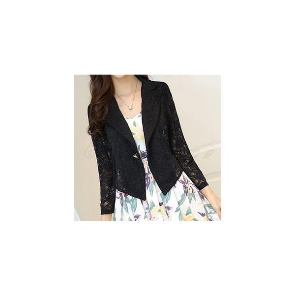 レディースジャケット レース 細身 薄手 カジュアルスーツ 卸直営 七分袖 ショート丈 ボレロ フォーマル おしゃれ アウター 白 きれいめ 黒 春夏秋