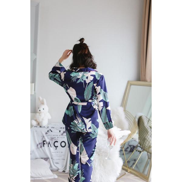 シルクパジャマ レディース 前開き セットアップ 長袖 部屋着 ルームウェア おしゃれ 毎日続々入荷 ネグリジェ 寝巻き プリント 薄手 春夏秋