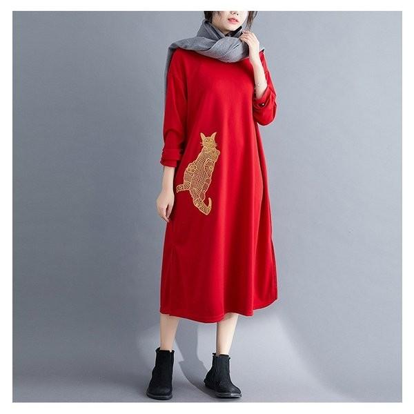 ワンピース ロングワンピース マキシ丈 爆買い送料無料 レディース 秋 マキシワンピース 長袖 40代 体型カバー 30代 着痩せ ゆったり カジュアル カットソーワンピ