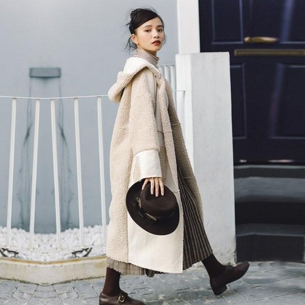 レディース コート a W新作送料無料 セーム革切り替え フェイクムートンコート ロング丈 秋冬物 おしゃれ ロングコート 暖かい 防寒着 アウター きれいめ