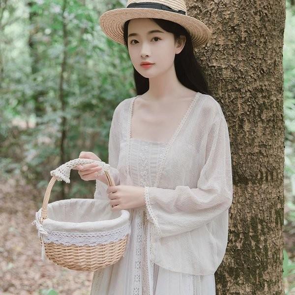 シフォンカーディガン レディース 日焼け止め衣 長袖カーデ 大きいサイズ 薄手 通気性 ゆったり 紫外線対策 爆買い送料無料 トップス カット 春夏 シースルー