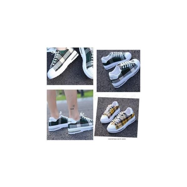 キャンバス レディース ランキング総合1位 チェック柄 スニーカー ローカット フラット カジュアルシューズ 春夏秋 靴 スポーツ 歩きやすい おしゃれ 旅行