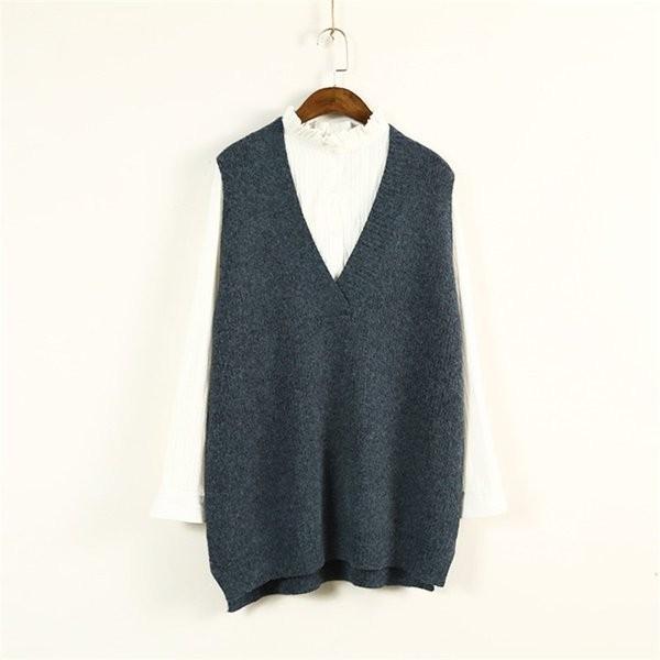 ニットベスト ベスト レディース 大きいサイズ 重ね着 オシャレ プルオーバー Vネック 通勤 カジュアル Ol トップス 新作アイテム毎日更新 学生 秋冬用 ショート丈 ノースリーブ