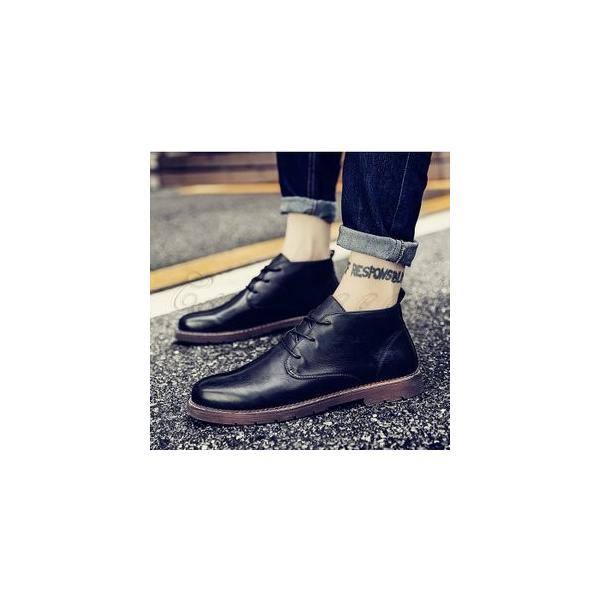 ビジネスシューズ メンズ ショートブーツ 裏起毛 裏ボア付き 革靴 手数料無料 通勤 カジュアル レースアップ オフィス 紳士靴 かっこいい おしゃれ