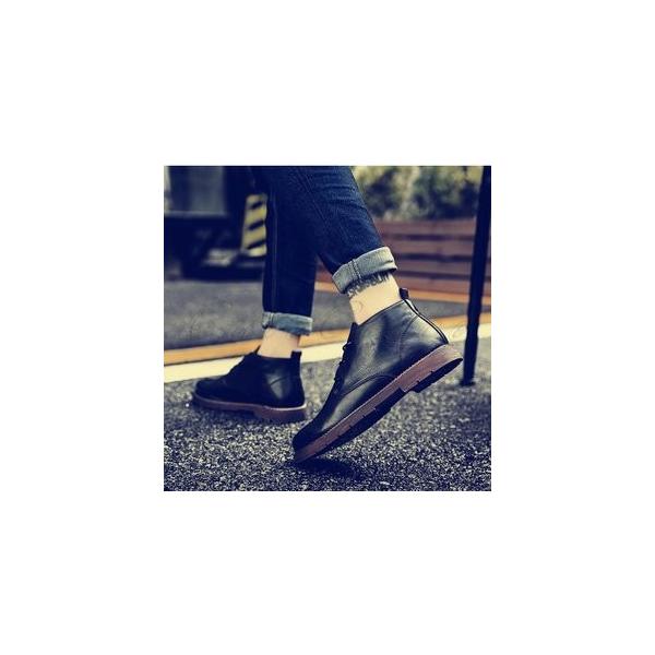 ビジネスシューズ メンズ ショートブーツ 裏起毛 裏ボア付き 革靴 手数料無料 通勤 カジュアル レースアップ オフィス 紳士靴 かっこいい おしゃれ