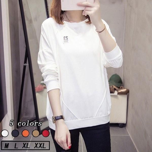 レディーストップス パーカー トップス アウター プルオーバー 丸首 大きいサイズ 体型カバーパーカー 秋物 長袖 評価 シンプル パーカ 薄手