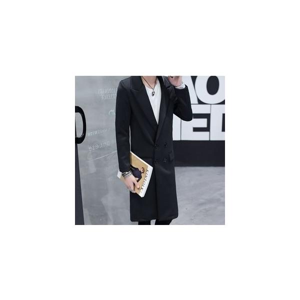 トレンチコート メンズ 限定品 長袖 かっこいい ロング丈 細身 シンプル ビジネス 男性用 アウター カジュアル 無地 紳士 オフィス 春秋 おしゃれ
