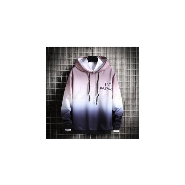 パーカー メンズ 長袖 薄手 グラデーション かっこいい スウェット カジュアル 春秋 年中無休 スポーツ アウター おしゃれ トップス