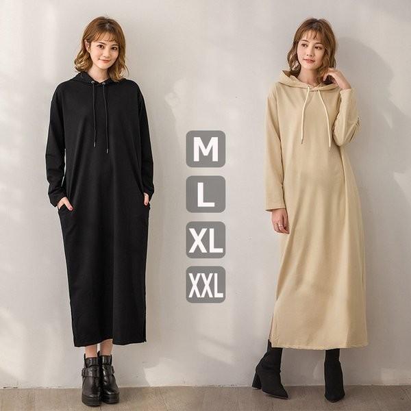 マキシ丈ワンピース 正規激安 ワンピース レディース チュニック スウェット パーカー パーカーワンピ ロングワンピース 春秋冬 パーカーワンピース