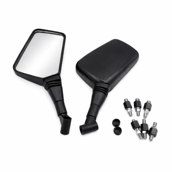 バイク ミラー 左右セット 汎用 8mm 10mm 対応 アダプター付 原付 スクーター スーパーカブ バイクミラー