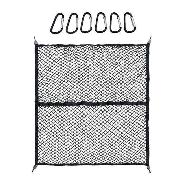 カーゴネット 120×120cm 車用 ラゲッジネット ルーフキャリア ツーリングネット フック付属 収納ポーチ付属