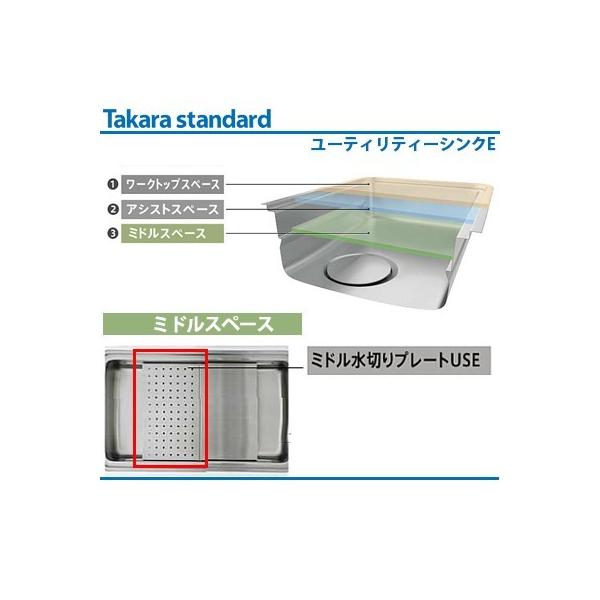 タカラスタンダード ユーティリティシンクE対応 ミドル水切りプレート