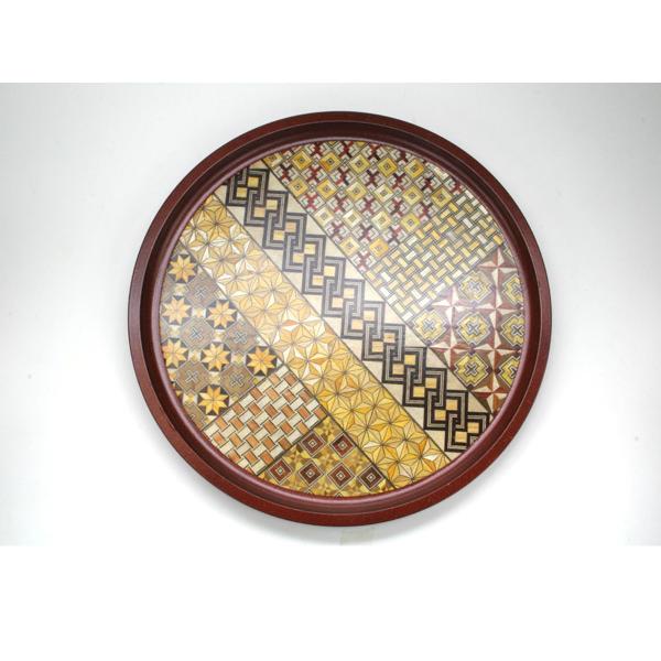 寄木細工　丸盆 Amazon.co.jp: 箱根寄木細工 お盆 丸盆 久右工門 30cm 箱根 寄木