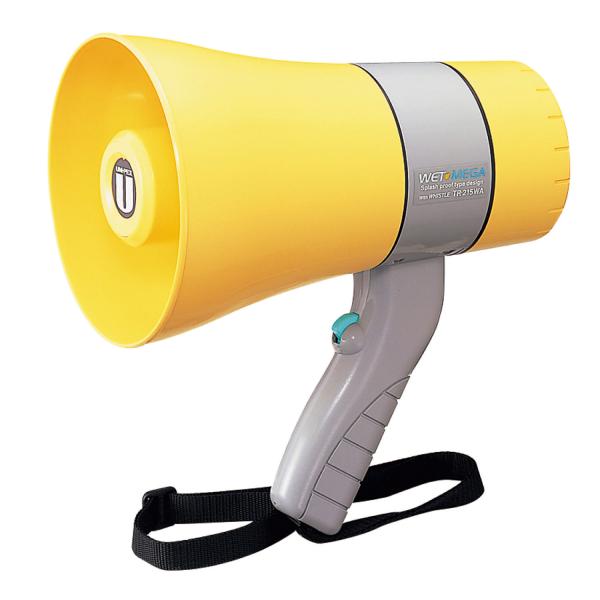 ●「水をシャットアウト」豪雨でも使えるカラフルなコンパクトタイプメガホン。●ホイッスル付き。●防塵・防水性能IP65です。●重さが630gと従来商品比30％（当社比）の軽量化を実現（乾電池別）。長時間の使用でも疲れません。●ニューフォルムの...