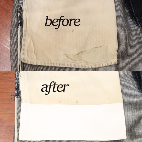 破れたポケットを補修●商品によりご指定通りのお直しが出来ない場合は、作業前にご連絡させていただきます。●デザインによっては、料金が増減する場合がございます。●お客様から当店へご依頼の品を発送いただく送料は、お客様負担となりますのでご注意下さ...