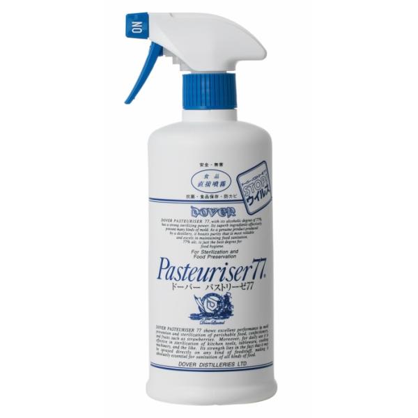 ※離島発送不可となります。DOVERの抗菌持続性と抗ウイルス性に優れた度数77％のアルコール製剤、それがパストリーゼです。本品はスプレーヘッド付の500ｍｌボトル。家庭でも手軽にお使いいただけるサイズです。除菌・防カビ・防臭・保湿・食品保存...