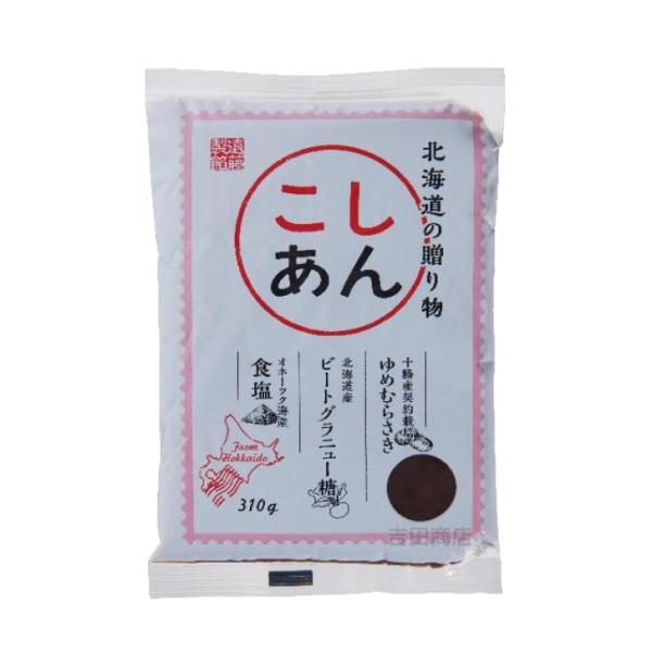 本品2ヶまでメール便対応※メール便ご希望の場合は配送方法の変更にて「メール便（日本郵政）」をお選びください。手順がご不明の場合はご連絡ください。北海道産素材で製造したこしあん、小豆は十勝ゆめむらさき、ビートグラニュー糖、オホーツク海の食塩。...