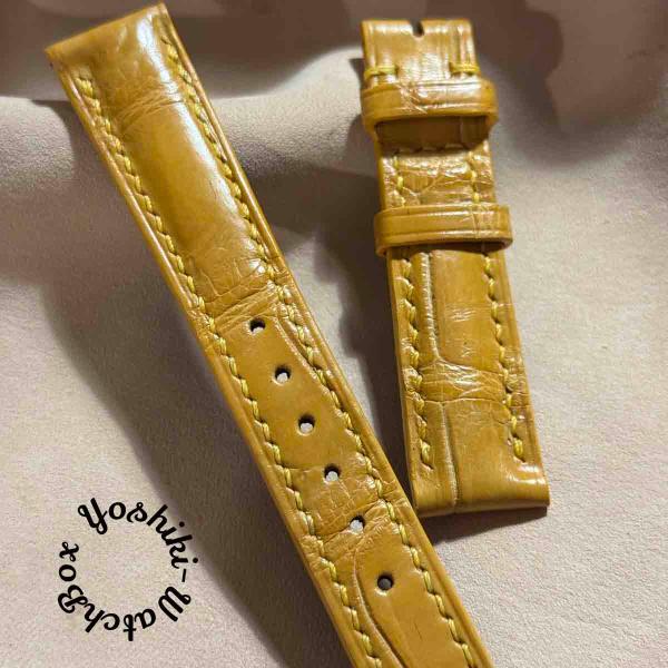 cro-1725 クロコダイル レザー 腕時計 ベルト タンブラウン (ラグ幅18